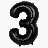 Large Black Number 3 Foil Balloon